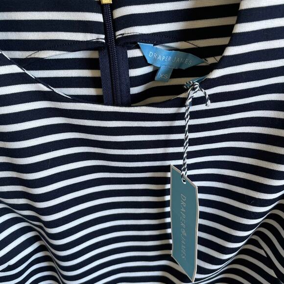 NWT Draper James Navy Striped Ponte Sheath Dress - Picture 7 of 7